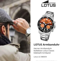 Lotus Herrenuhr Edelstahl silber Lotus Classic Armbanduhr UL18800/8