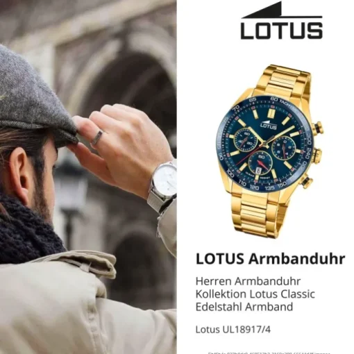 Lotus Herrenuhr Edelstahl gold Lotus Classic Armbanduhr UL18917/4
