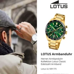 Lotus Herrenuhr Edelstahl gold Lotus Classic Armbanduhr UL18917/5