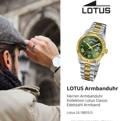 Lotus Herrenuhr Edelstahl silbergold Lotus Classic Armbanduhr UL18855/3