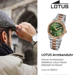 Lotus Herrenuhr Edelstahl silbergold Lotus Classic Armbanduhr UL18856/3