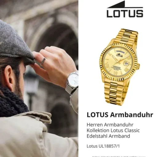 Lotus Herrenuhr Edelstahl gold Lotus Classic Armbanduhr UL18857/1