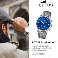 Lotus Herrenuhr Edelstahl silber Lotus Classic Armbanduhr UL18803/2