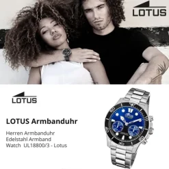 Lotus Herrenuhr Edelstahl silber Lotus Classic Armbanduhr UL18800/3