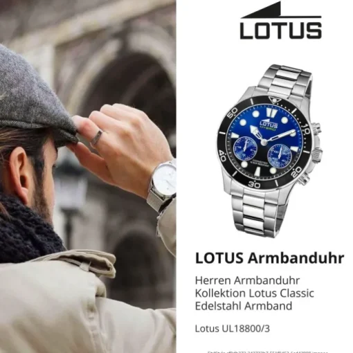 Lotus Herrenuhr Edelstahl silber Lotus Classic Armbanduhr UL18800/3