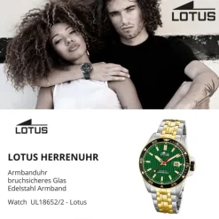 Lotus Herrenuhr Excellent Armbanduhr Edelstahl silber gold UL18652/2