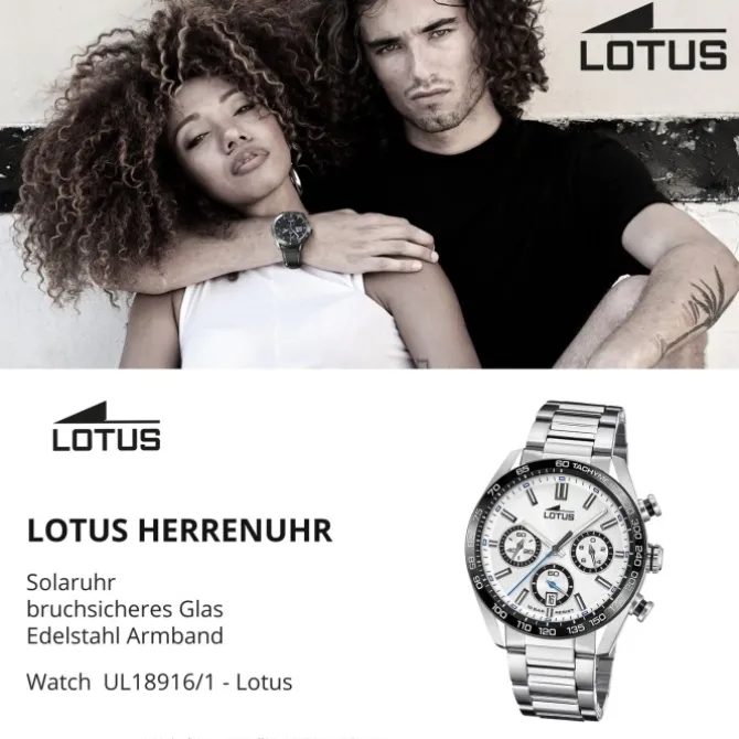 Lotus Herrenuhr Excellent Solaruhr Edelstahl silber UL18916/1