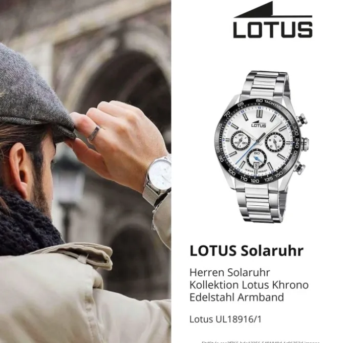 Lotus Herrenuhr Excellent Solaruhr Edelstahl silber UL18916/1