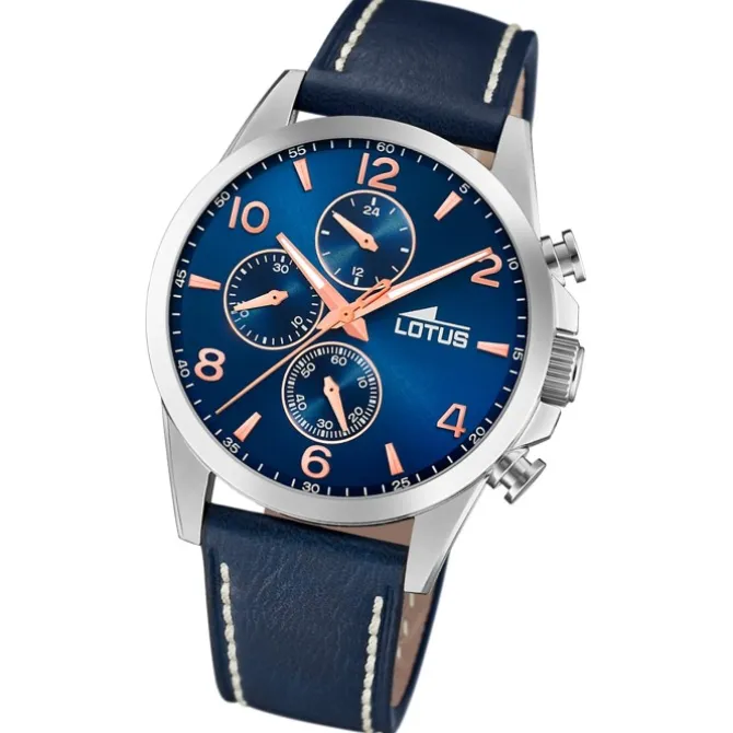 Lotus Herrenuhr Khrono Armbanduhr Leder blau UL18630/2