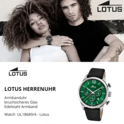 Lotus Herrenuhr Khrono Armbanduhr Edelstahl schwarz UL18689/4