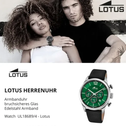 Lotus Herrenuhr Khrono Armbanduhr Edelstahl schwarz UL18689/4