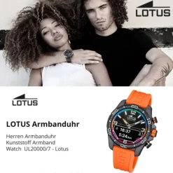 Lotus Herrenuhr Kunststoff orange Lotus Multifunktion Armbanduhr UL20000/7