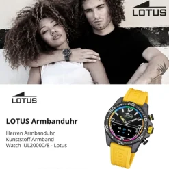 Lotus Herrenuhr Kunststoff gelb Lotus Multifunktion Armbanduhr UL20000/8