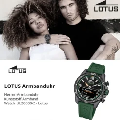 Lotus Herrenuhr Kunststoff Grün Lotus Multifunktion Armbanduhr UL20000/2