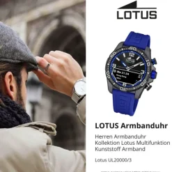 Lotus Herrenuhr Kunststoff Blau Lotus Multifunktion Armbanduhr UL20000/3