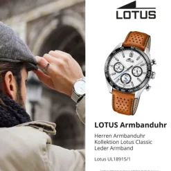 Lotus Herrenuhr Leder braun Lotus Classic Armbanduhr UL18915/1