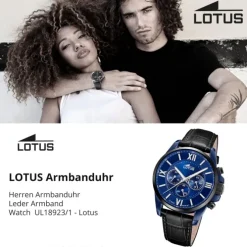 Lotus Herrenuhr Leder schwarz Lotus Classic Armbanduhr UL18923/1