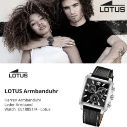 Lotus Herrenuhr Leder schwarz Lotus Classic Armbanduhr UL18851/4