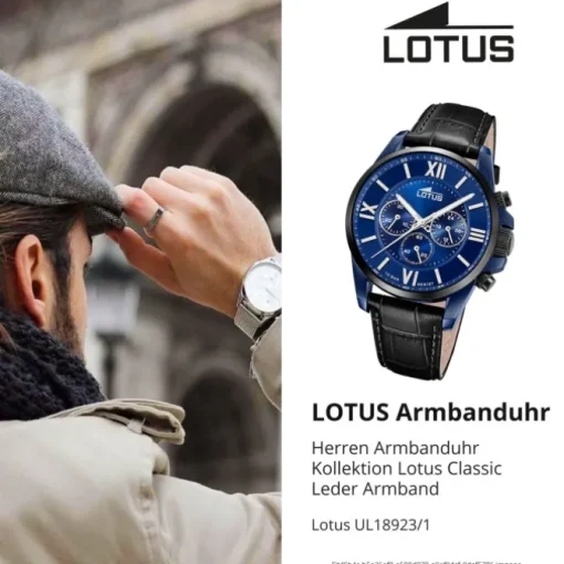 Lotus Herrenuhr Leder schwarz Lotus Classic Armbanduhr UL18923/1