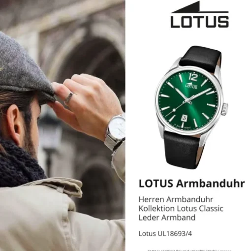 Lotus Herrenuhr Leder schwarz Lotus Classic Armbanduhr UL18693/4