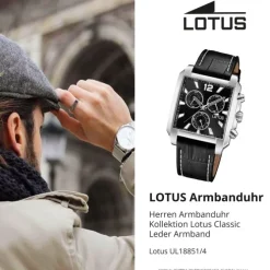 Lotus Herrenuhr Leder schwarz Lotus Classic Armbanduhr UL18851/4
