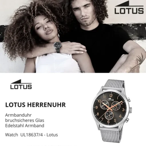 Lotus Herrenuhr Minimalist Armbanduhr Edelstahl silber UL18637/4