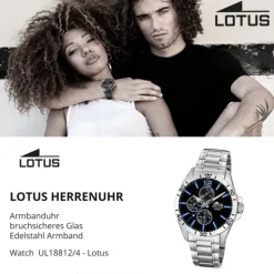 Lotus Herrenuhr Multifunktion Armbanduhr Edelstahl silber UL18812/4
