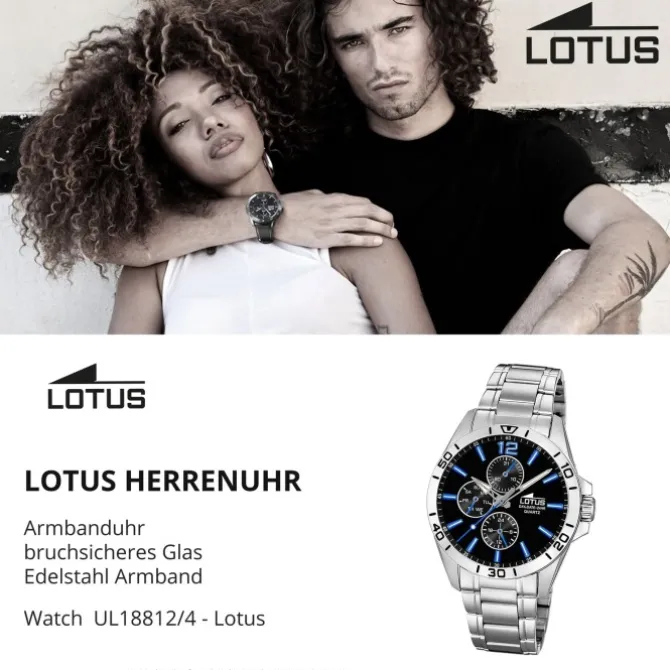 Lotus Herrenuhr Multifunktion Armbanduhr Edelstahl silber UL18812/4
