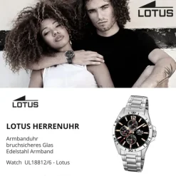 Lotus Herrenuhr Multifunktion Armbanduhr Edelstahl silber UL18812/6