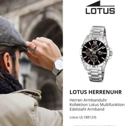 Lotus Herrenuhr Multifunktion Armbanduhr Edelstahl silber UL18812/6