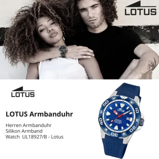 Lotus Herrenuhr Silikon blau Lotus Classic Armbanduhr UL18927/B