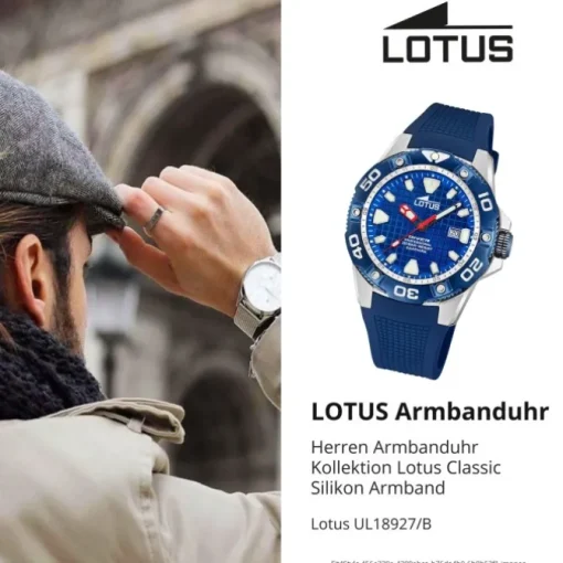 Lotus Herrenuhr Silikon blau Lotus Classic Armbanduhr UL18927/B