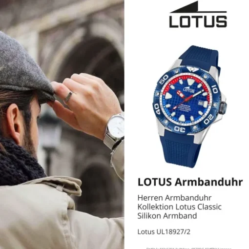 Lotus Herrenuhr Silikon blau Lotus Classic Armbanduhr UL18927/2