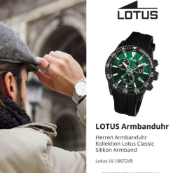 Lotus Herrenuhr Silikon schwarz Lotus Classic Armbanduhr UL18672/B