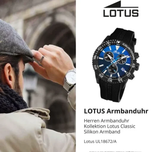 Lotus Herrenuhr Silikon schwarz Lotus Classic Armbanduhr UL18672/A