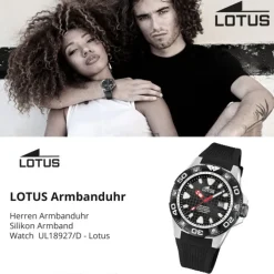 Lotus Herrenuhr Silikon schwarz Lotus Classic Armbanduhr UL18927/D