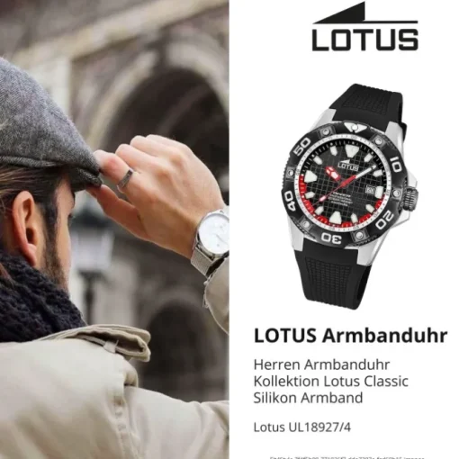 Lotus Herrenuhr Silikon schwarz Lotus Classic Armbanduhr UL18927/4