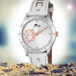 LOTUS Jugend Armbanduhr Junior 18657/A Quarz Leder weiß UL18657/A