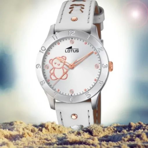 LOTUS Jugend Armbanduhr Junior 18657/A Quarz Leder weiß UL18657/A