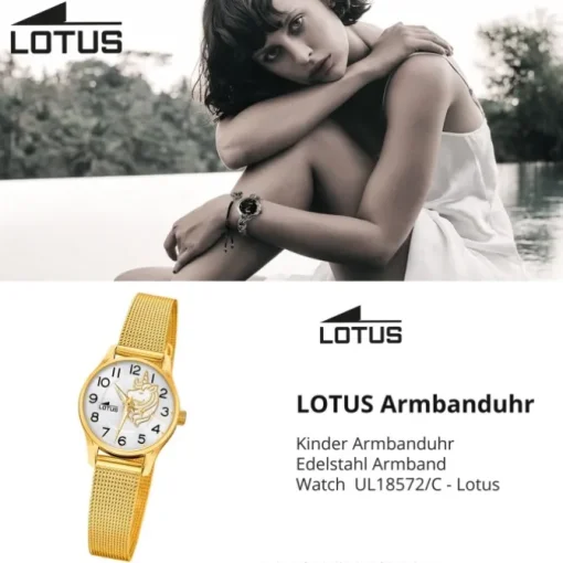 Lotus Jugend Kinderuhr Edelstahl gold Lotus Junior Armbanduhr UL18572/C