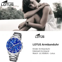 Lotus Jugend Kinderuhr Edelstahl silber Lotus Junior Armbanduhr UL18580/6