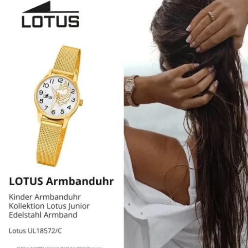 Lotus Jugend Kinderuhr Edelstahl gold Lotus Junior Armbanduhr UL18572/C