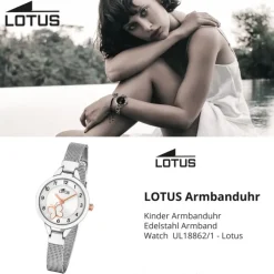 Lotus Jugend Kinderuhr Edelstahl silber Lotus Classic Armbanduhr UL18862/1