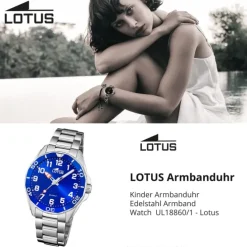 Lotus Jugend Kinderuhr Edelstahl silber Lotus Classic Armbanduhr UL18860/1