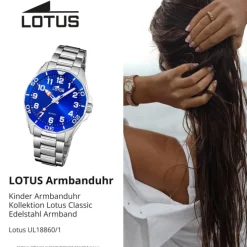 Lotus Jugend Kinderuhr Edelstahl silber Lotus Classic Armbanduhr UL18860/1