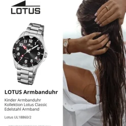Lotus Jugend Kinderuhr Edelstahl schwarz Lotus Classic Armbanduhr UL18860/2
