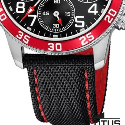 Lotus Jugend Kinderuhr Leder schwarz rot Lotus Junior Armbanduhr UL18581/5