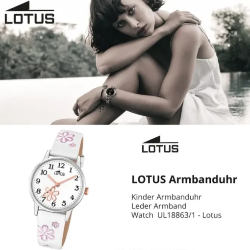 Lotus Jugend Kinderuhr Leder weiß Lotus Classic Armbanduhr UL18863/1