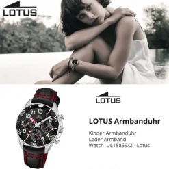 Lotus Jugend Kinderuhr Leder schwarz Lotus Classic Armbanduhr UL18859/2