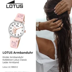 Lotus Jugend Kinderuhr Leder rosa Lotus Classic Armbanduhr UL18865/2